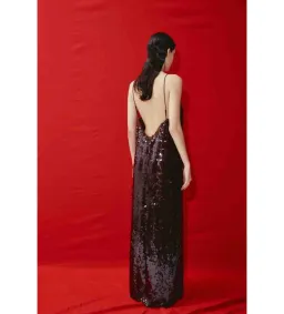 Alemais Geanie Sequin Gown In Chocolate Size 14  for rent on The Volte - image 2