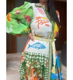 Alemais Paradiso Midi Shirtdress Multi Print Size 16 for rent on The Volte - image 5
