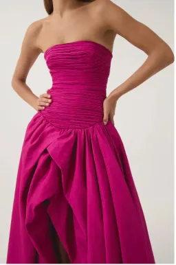 Aje Violette Bubble Hem Maxi Dress Deep Magenta Size 10 for rent on The Volte - image 5