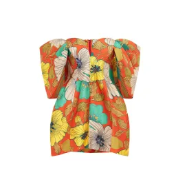 Alemais Piato Sculpt Mini Dress Marigold Multi Floral Size 14 for rent on The Volte - image 10