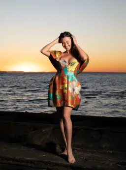 Alemais Piato Sculpt Mini Dress Marigold Multi Floral Size 14 for rent on The Volte - image 9