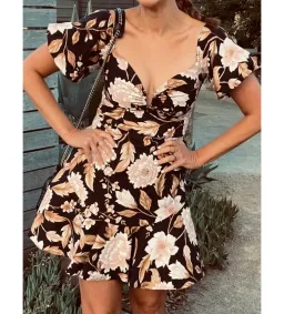 Sheike Trudy Floral Mini Dress Multi Floral Size 10 for rent on The Volte - image 2