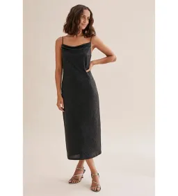 Country Road Metallic Slip Midi Dress Black Size 8/XS for rent on The Volte - image 1