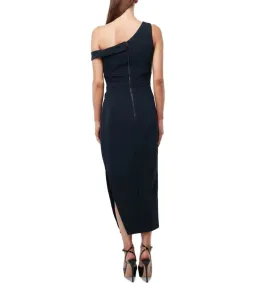 Mossman Virtuous One-Shoulder Midi Dress Navy Size 6 for rent on The Volte - image 3