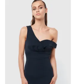 Mossman Virtuous One-Shoulder Midi Dress Navy Size 6 for rent on The Volte - image 4