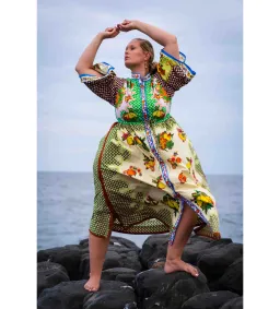 Alemais Lemonis Shirtdress Multi Print Size 16 for rent on The Volte - image 1