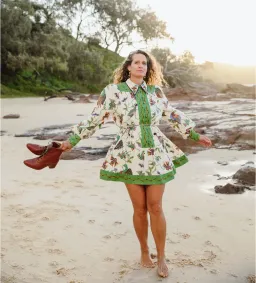 Alemais Birdie Mini Dress Multi Print Size 14 for rent on The Volte - image 2