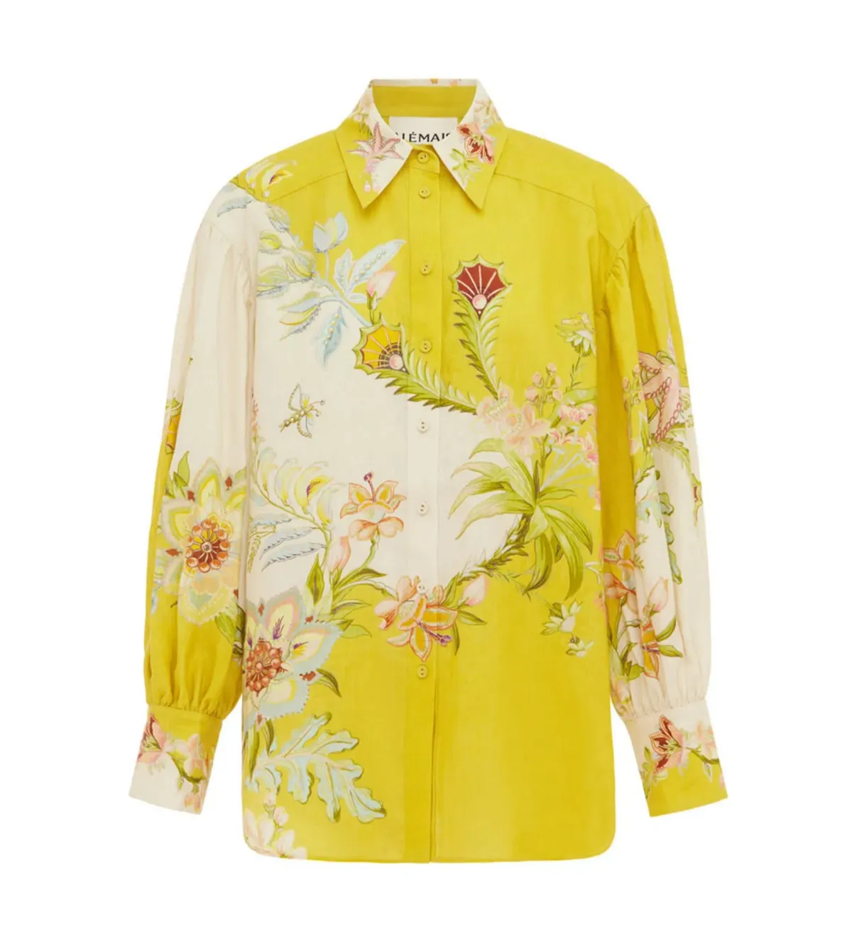 Alemais Ira Linen Shirt and Pants Set in Lemon Cream Floral Size 16 - Image 5