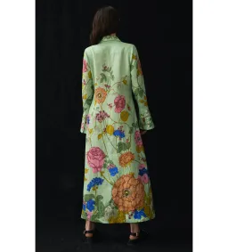 Alemais Olivia Floral Linen Maxi Shirt Dress Green Size 16 for rent on The Volte - image 5