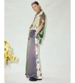 Alemais Birdie Spliced Silk Shirt and Pants Set Multi Print Size 14 for rent on The Volte - image 2