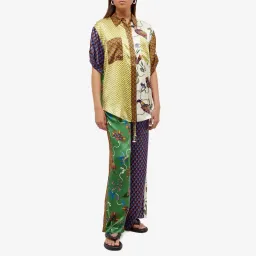 Alemais Birdie Spliced Silk Shirt and Pants Set Multi Print Size 14 for rent on The Volte - image 4