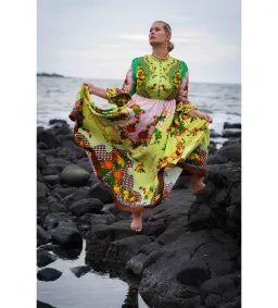 Alemais Lemonis Jacquard Midi Dress Multi Print Size 16 for rent on The Volte - image 2