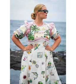 Alemais Sunset Midi Dress Print Size 14  for rent on The Volte - image 2