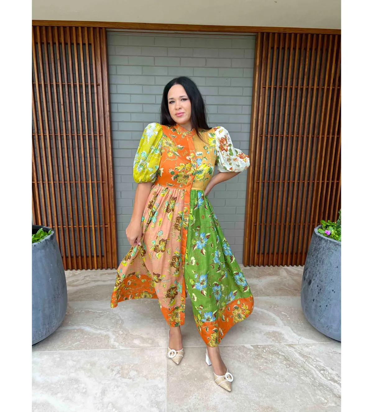 Alemais Hotel Lamu Spliced Shirtdress Multi Size 16 - Image 1