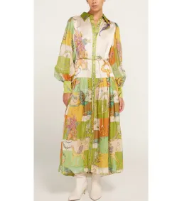 Alemais Jerome Silk Midi Dress Multi/Print Size 14  for rent on The Volte - image 1