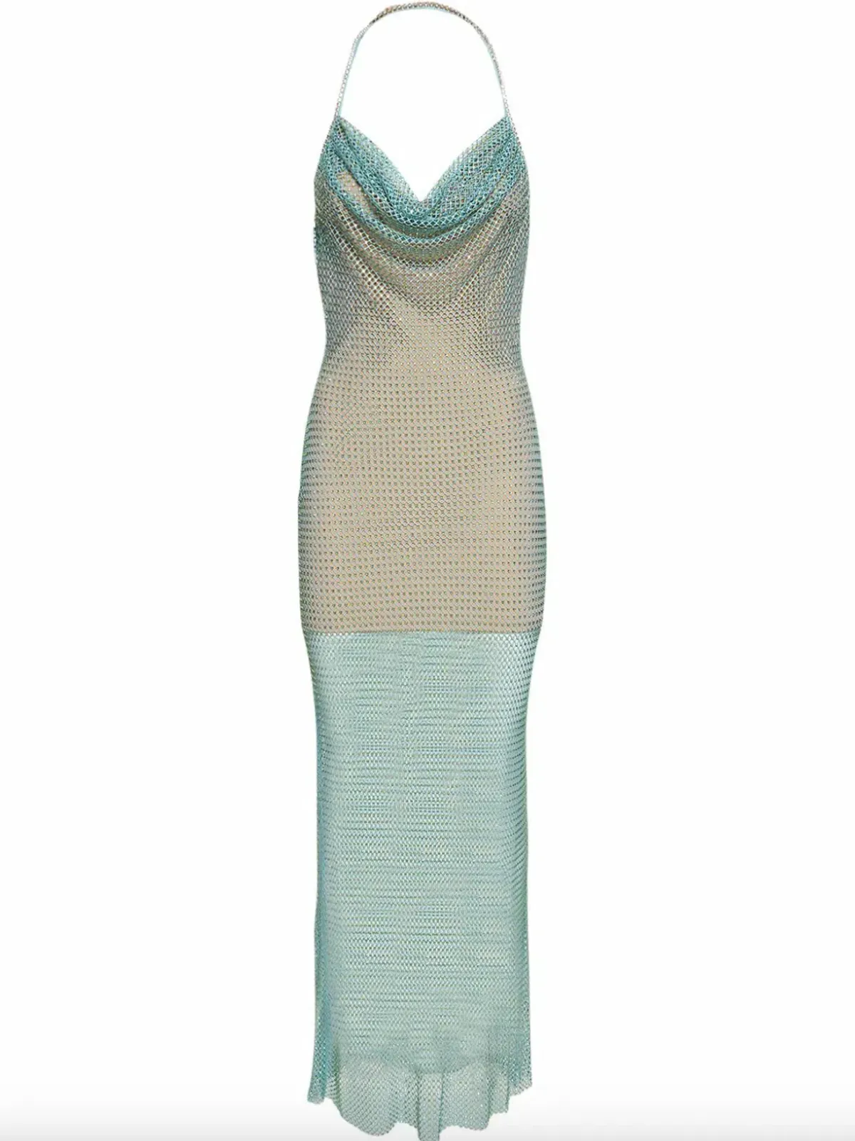 Self Portrait Crystal-Embellished Fishnet Maxi Dress AU8 - Image 3
