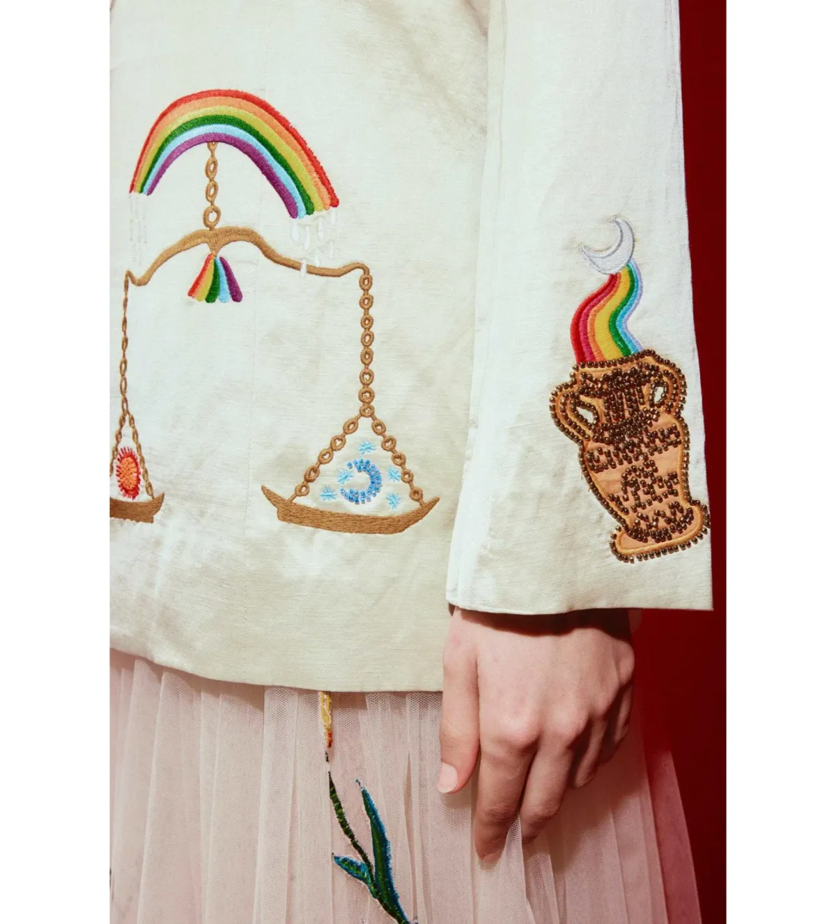 Alemais Zelda Embroidered Blazer Print Size 16 - Image 3