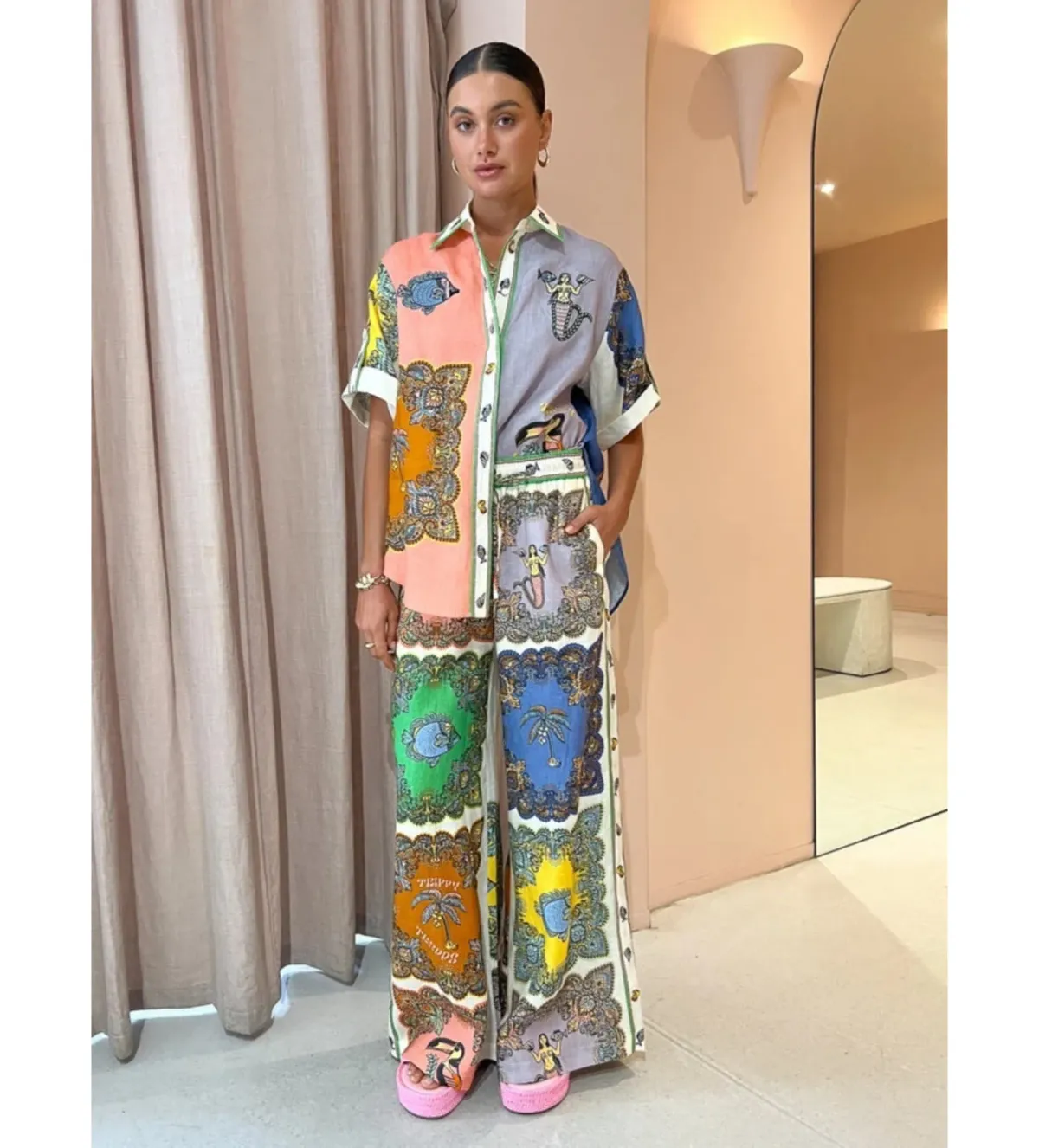 Alemais Troppo Trippy Shirt Size 12 and Pant Set Multi Size 14 - Image 1