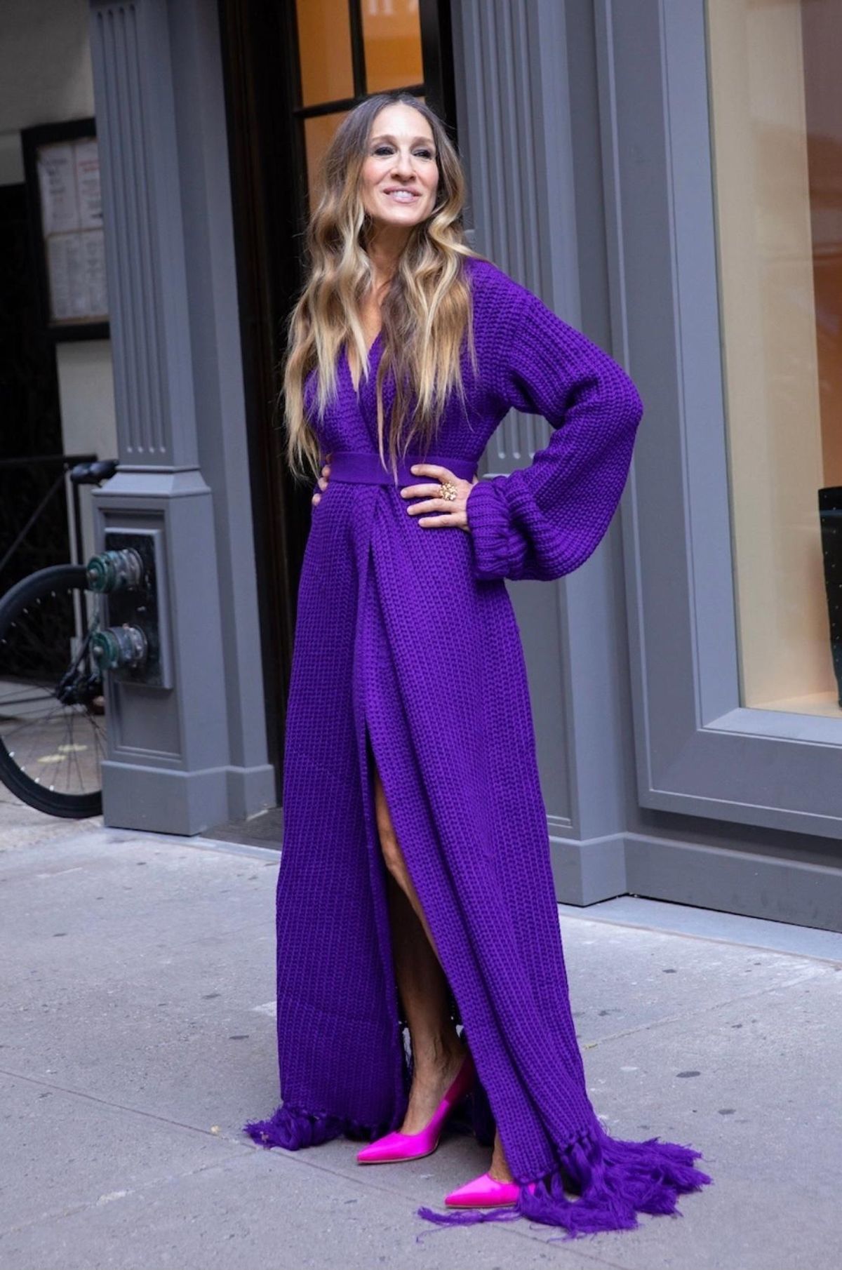Hanifa Miya Knit Cardigan Dress Purple Size S-M/AU 10 - Image 3