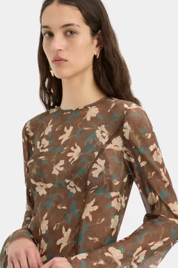 Sir Avellino Cascade Dress in Chocolate Fiore AU12 for rent on The Volte - image 4