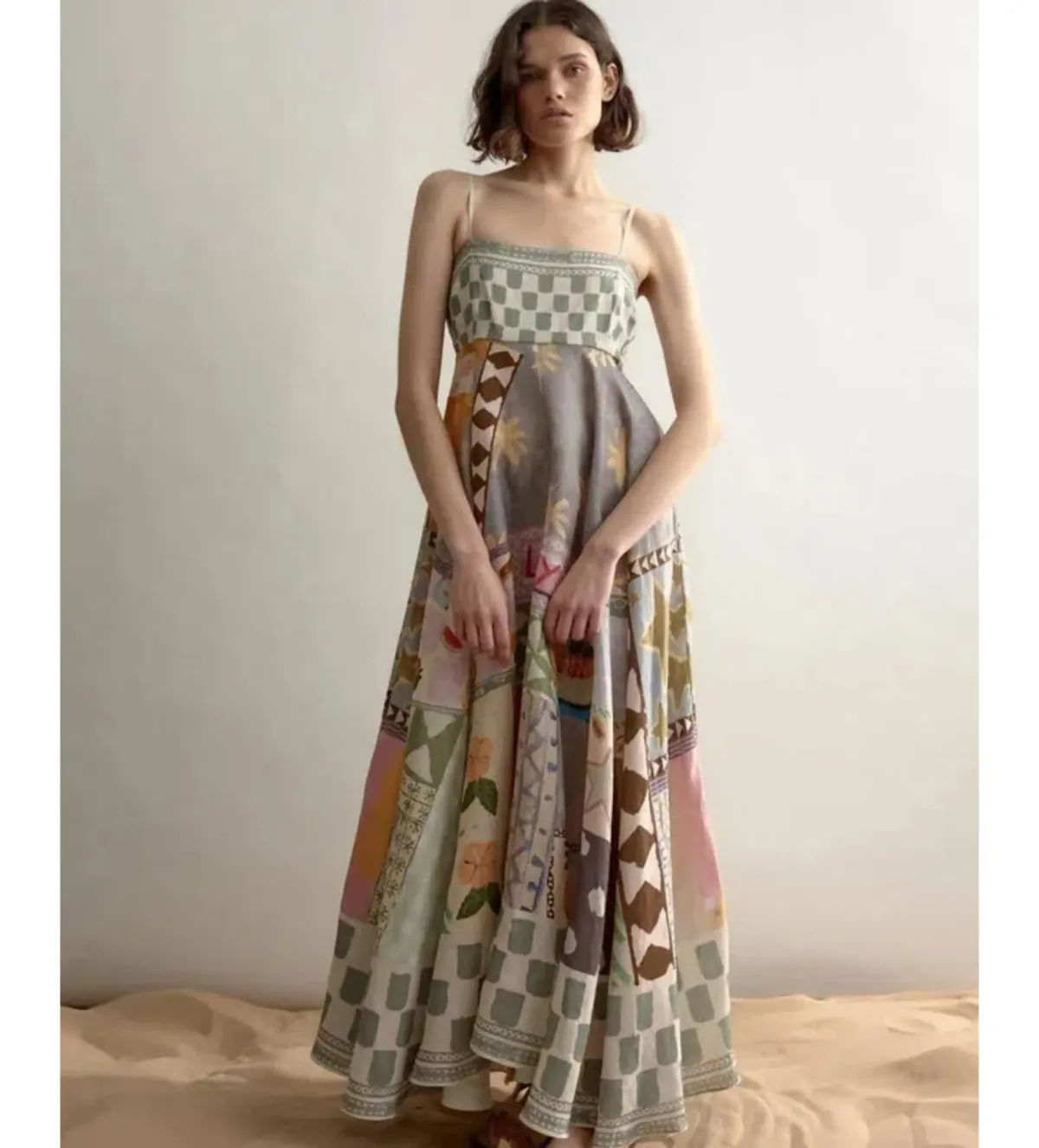 Alemais Emma Gale Maxi Sundress Multi Print Size AU 12 - Image 1