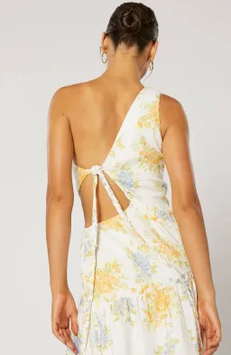 Ravello One Shoulder Dress, Winona, Cream Floral Size S 8 for rent on The Volte - image 5
