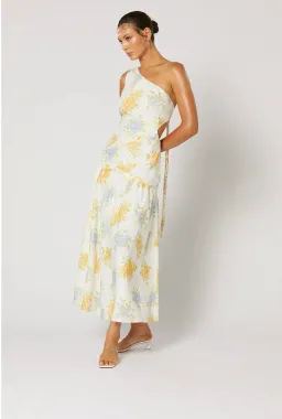 Ravello One Shoulder Dress, Winona, Cream Floral Size S 8 for rent on The Volte - image 1