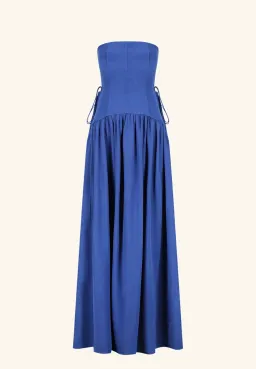 Shona Joy Vento Lace Up Strapless Maxi Dress in Cobalt Blue Size 10  for rent on The Volte - image 7