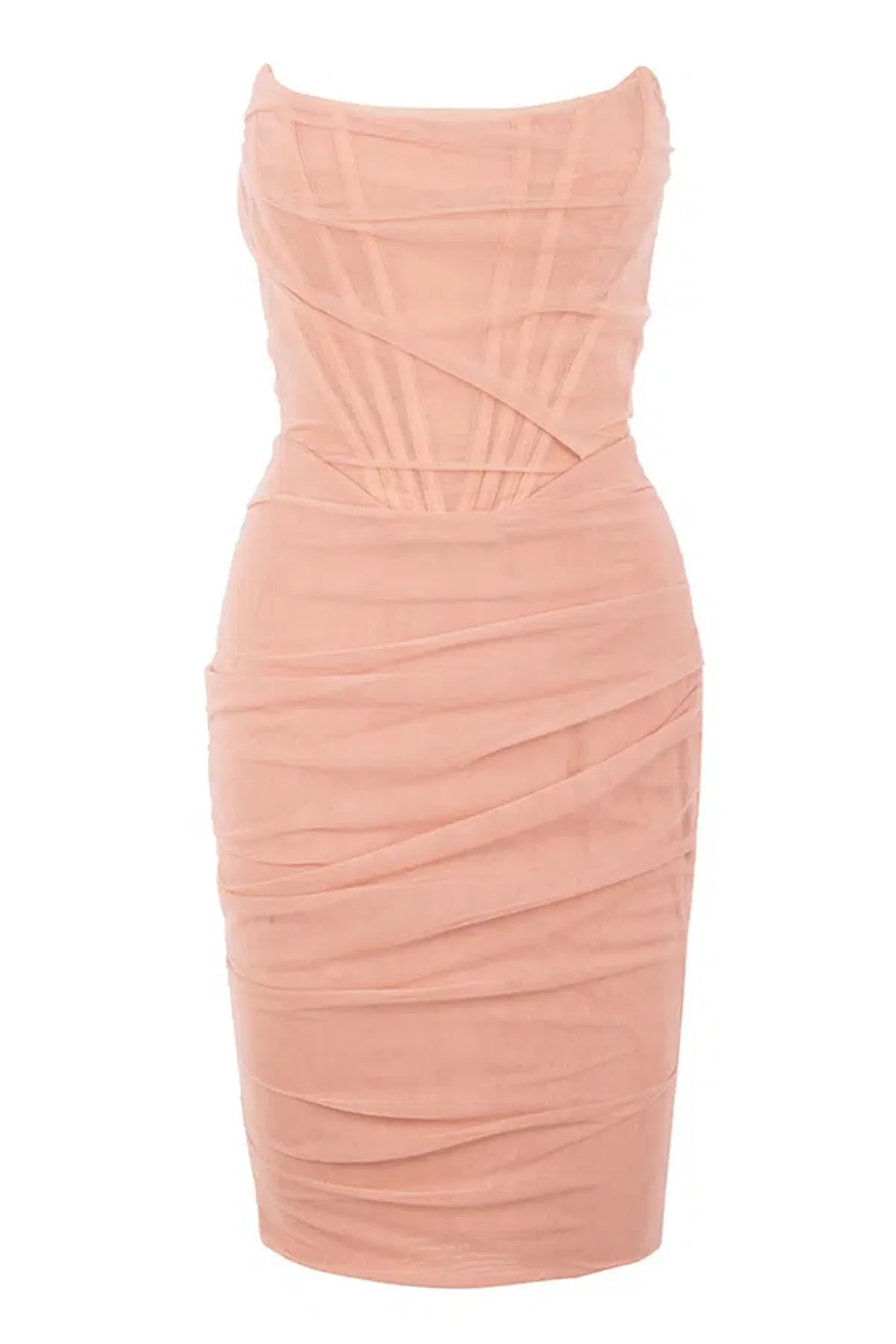 House of CB Leila Mesh Strapless Corset Dress Blush Size M / AU 10 - Image 4