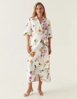 Aje Tabitha Wrap Front Midi Dress Scattered Floral Size 12 for rent on The Volte - image 1