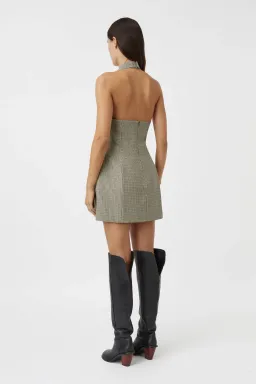 Camilla and Marc Banks Mini Dress Black Houndstooth Size 8 for rent on The Volte - image 3
