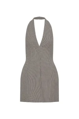 Camilla and Marc Banks Mini Dress Black Houndstooth Size 8 for rent on The Volte - image 4