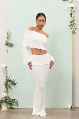 Wanderdoll Yasmin Boucle Knit Coord Cream Size XS / AU 6 for rent on The Volte - image 1