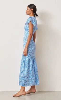 Bec & Bridge Alizee Midi Dress Blue Floral Size 12 for rent on The Volte - image 2