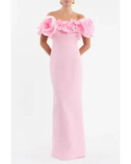Rebecca Vallance Jenna Off Shoulder Gown Pink Size AU 8 for rent on The Volte - image 1