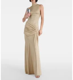 Christopher Esber  Fushion Ruched Gown Stone Size AU 6  for rent on The Volte - image 1