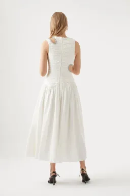Aje Jolie Abstract Cut Out Midi Dress Ivory Size AU 10 for rent on The Volte - image 2