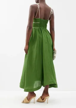 Zimmermann Alight Picnic Midi Dress Dark Green Size 1 for rent on The Volte - image 3