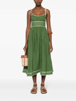 Zimmermann Alight Picnic Midi Dress Dark Green Size 1 for rent on The Volte - image 1