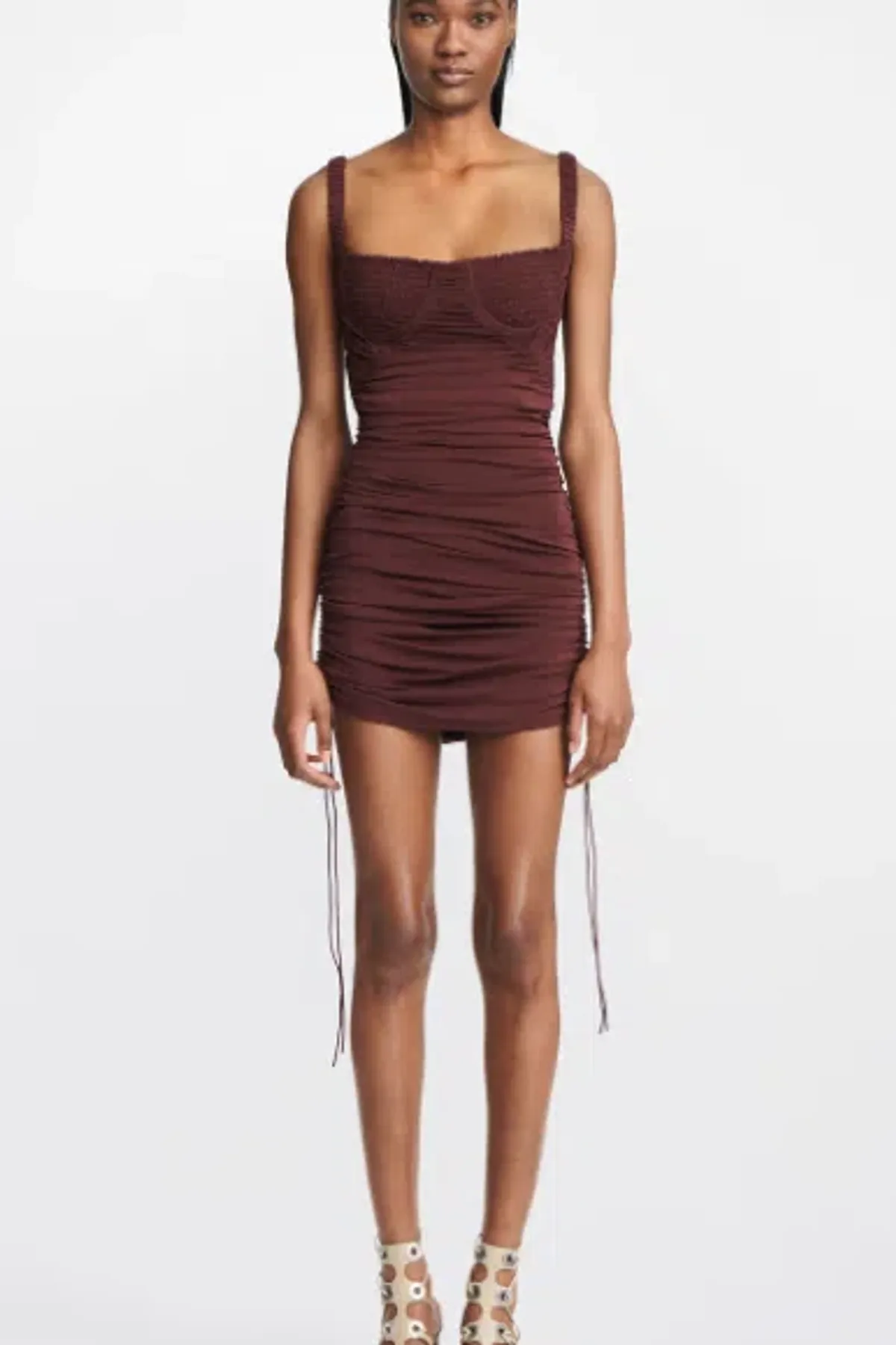 Dion Lee Smocked Doric Corset Dress Oxblood Red Size 10 - Image 2