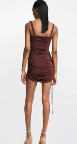 Dion Lee Smocked Doric Corset Dress Oxblood Red Size 10 for rent on The Volte - image 4