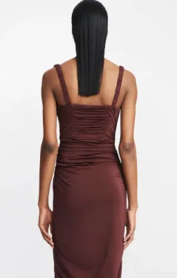 Dion Lee Smocked Doric Corset Dress Oxblood Red Size 10 for rent on The Volte - image 3