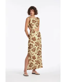 Sir The Label Rei Knot Print Dress in Citrus Lilium Size AU 10 for rent on The Volte - image 1