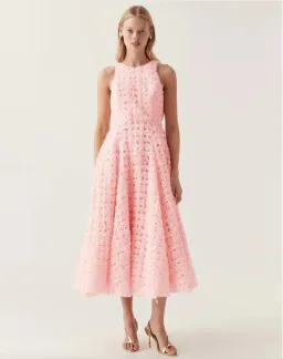 Aje Quintette Backless Midi Dress Pink Size AU 12 for rent on The Volte - image 1