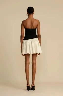 Arcina Ori Celine Mini Dress Black/White Size AU 6 for rent on The Volte - image 2