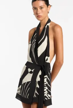 Sir the Label Realisme Wrap Halter Mini Dress Papier Print Size 1 / AU 8 for rent on The Volte - image 4