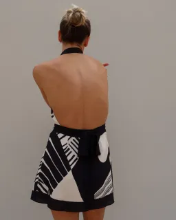 Sir the Label Realisme Wrap Halter Mini Dress Papier Print Size 1 / AU 8 for rent on The Volte - image 5