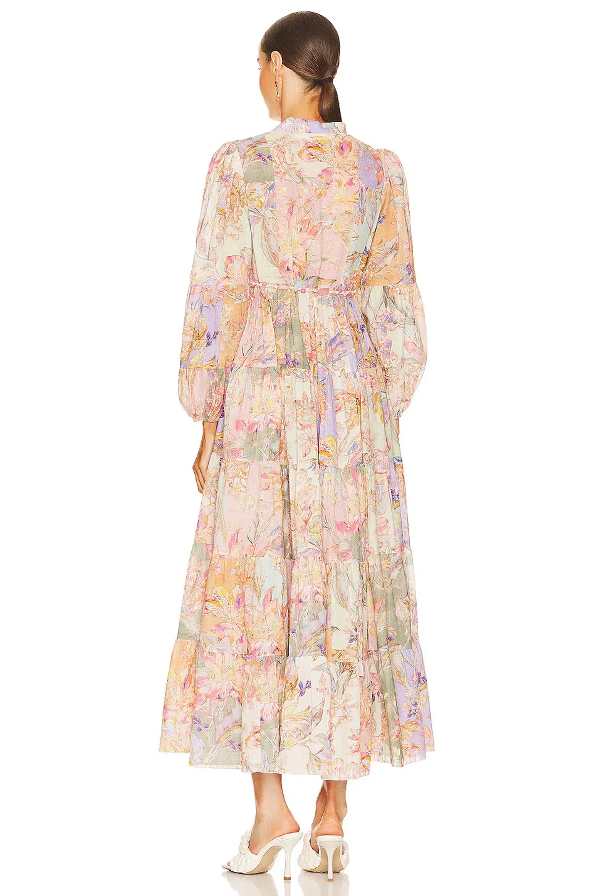 Zimmermann Cira Tiered Shirt Dress Patch Multi Floral Size 0 / AU 8 - Image 3