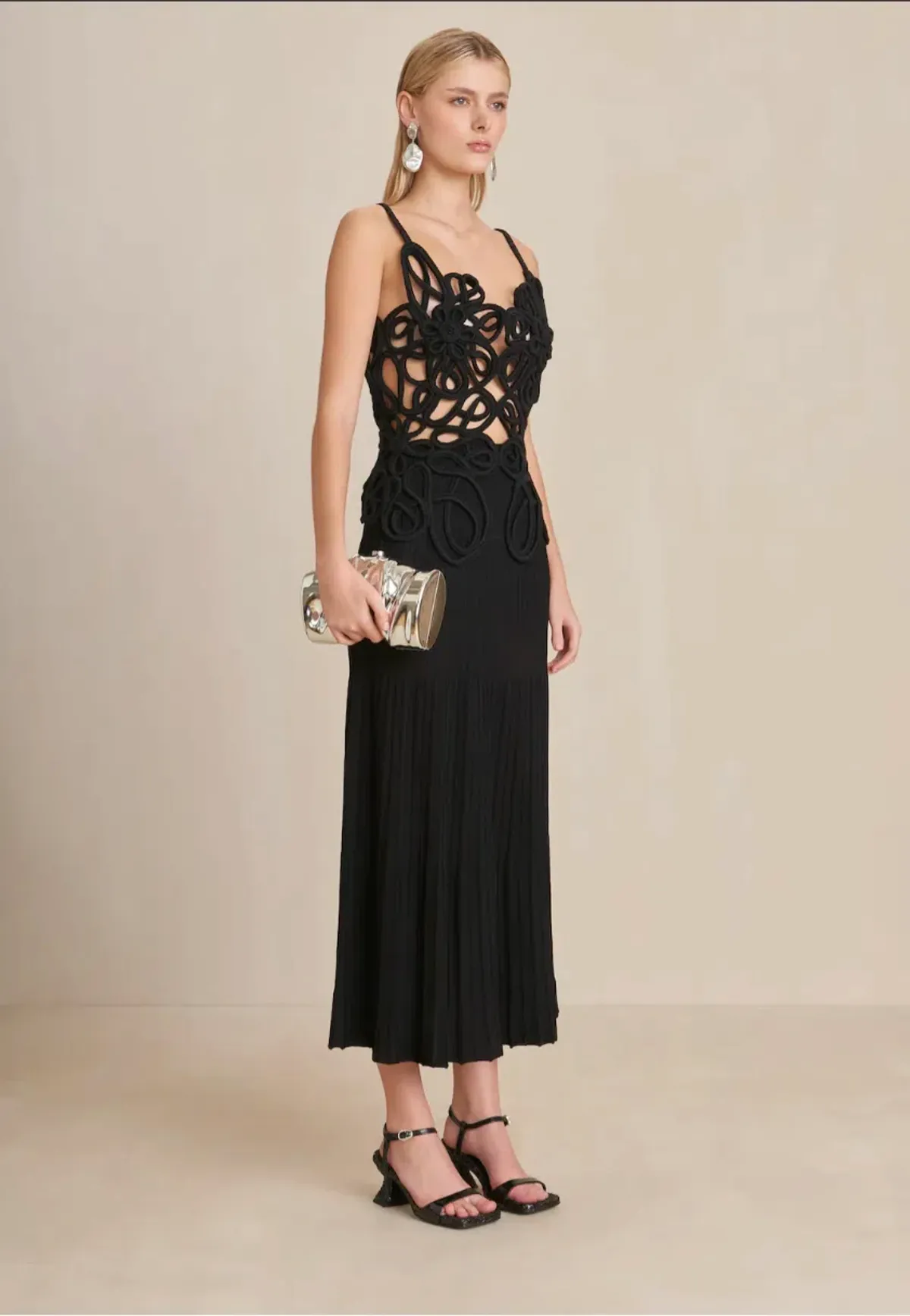 Cult Gaia Nalda Knit Midi Dress in Black Size XS / AU 6 - Image 6