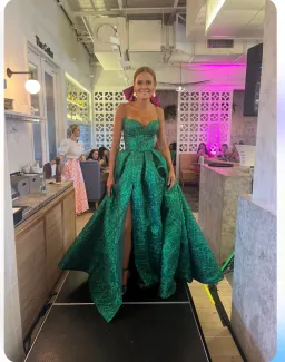 Lia Stubbla Lizard Ball Gown Green Size 12 for rent on The Volte - image 2
